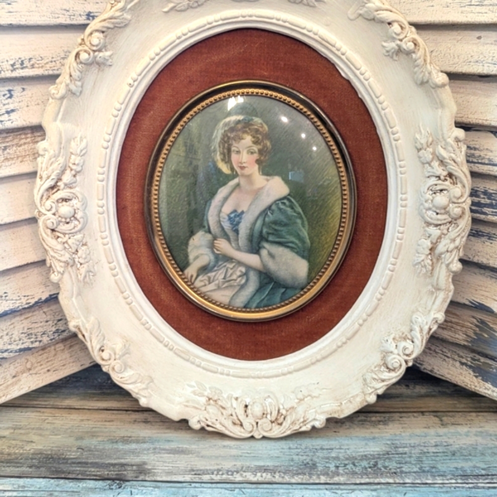 Vintage Cameo Creation Mary By C.E. Leslie R.A. Oval Ornate Framed Portrait - Picture 6 of 6